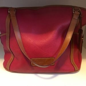 Ex large Pink pebbled leather Dooney and Bourke